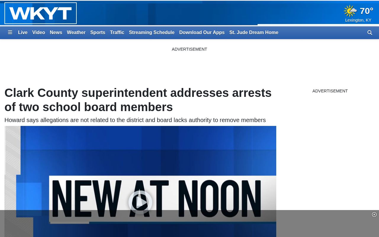 WKYT Clark County arrest story crediting detention center photographs